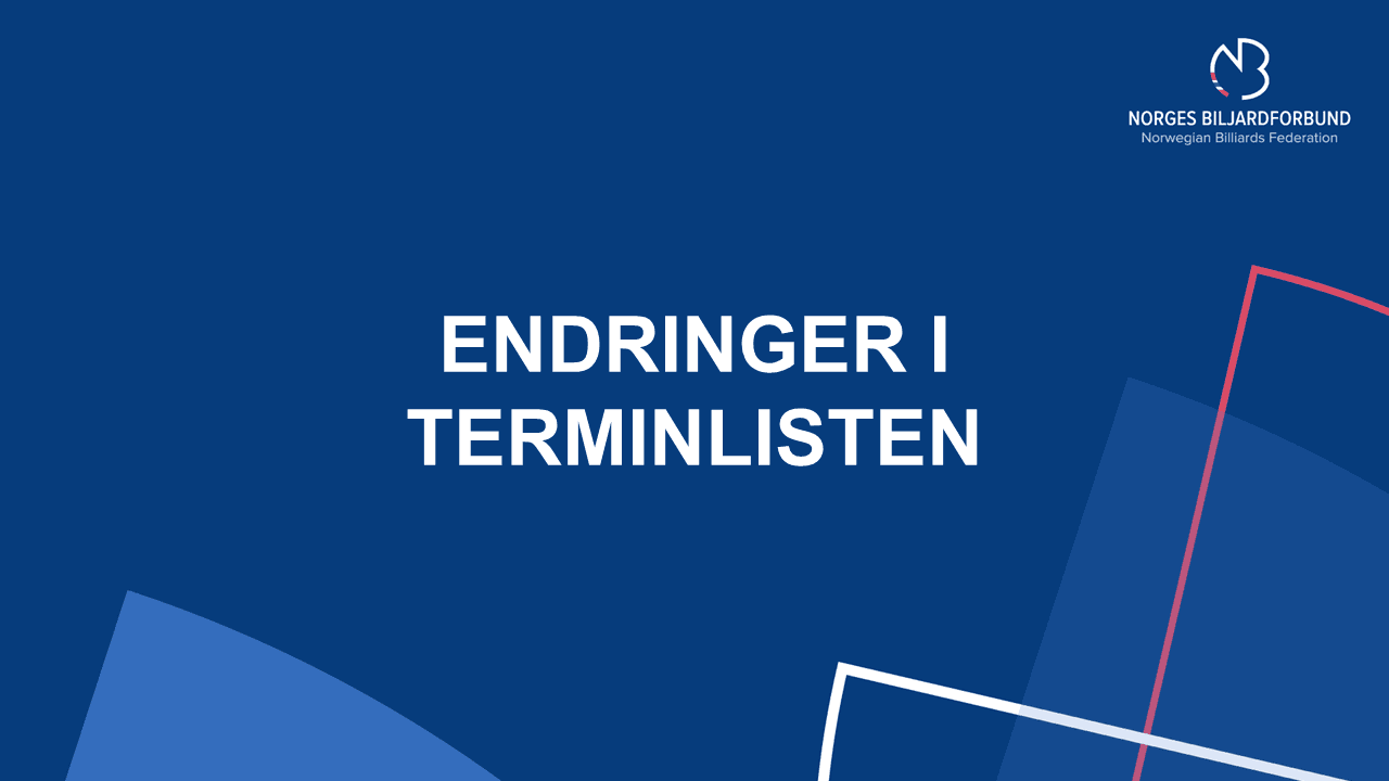 Endringer i terminlisten